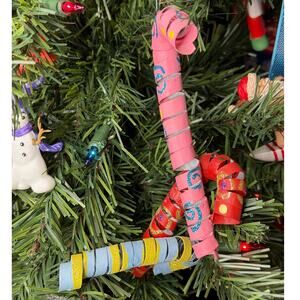 Candy Canes Ornament Colorful Spiral Metal Candy Canes